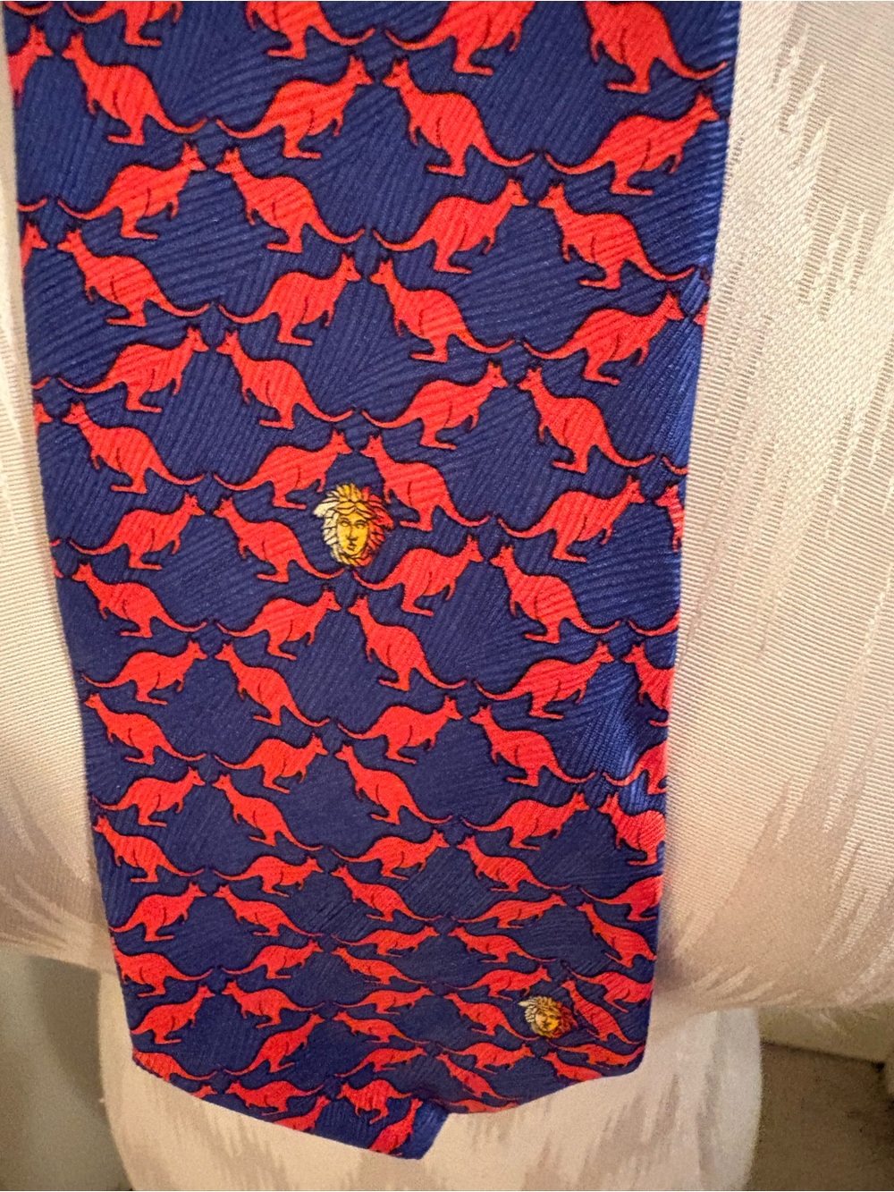 Versace vintage Men's Tie with signature $280 details new